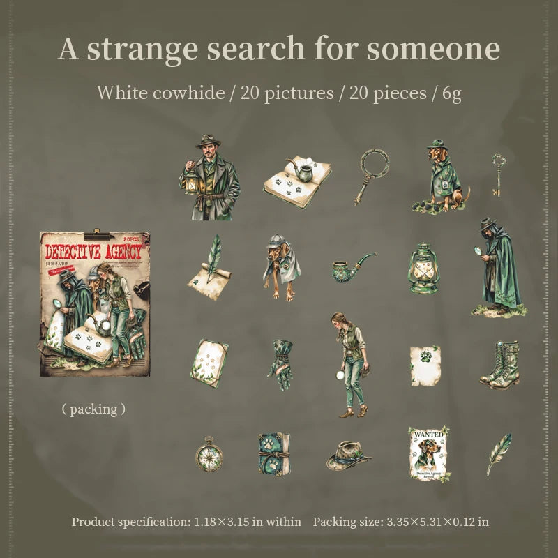 Vintage Mystery Detective Stickers
