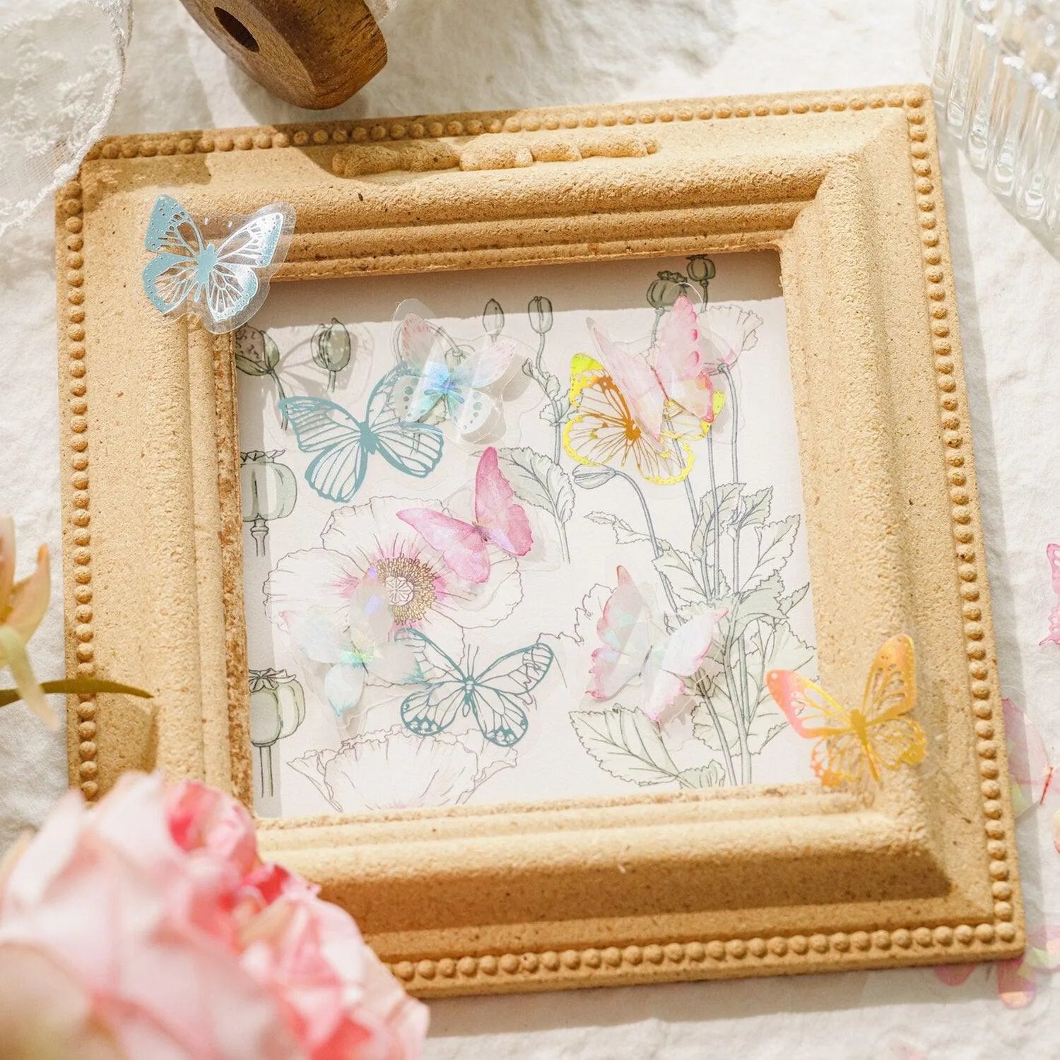 Double-Layer PET Decorative Butterfly Stickers for Journaling & Scrapbooking - PaperWrld