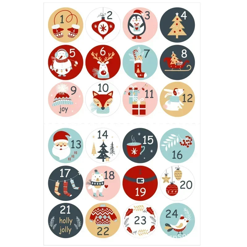 Advent Calendar Number Sticker Set