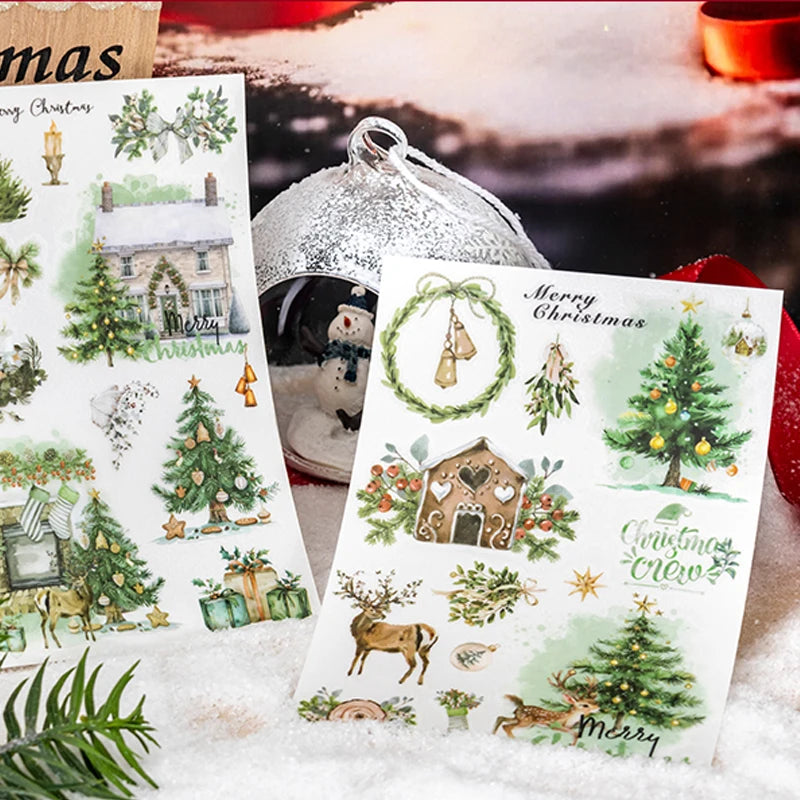 Vintage Christmas Transfer Sticker Set