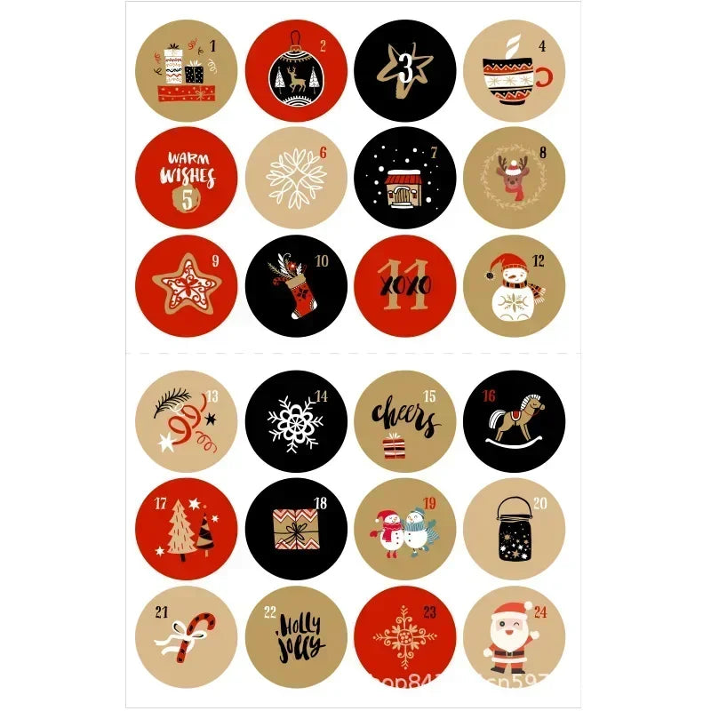 Advent Calendar Number Sticker Set