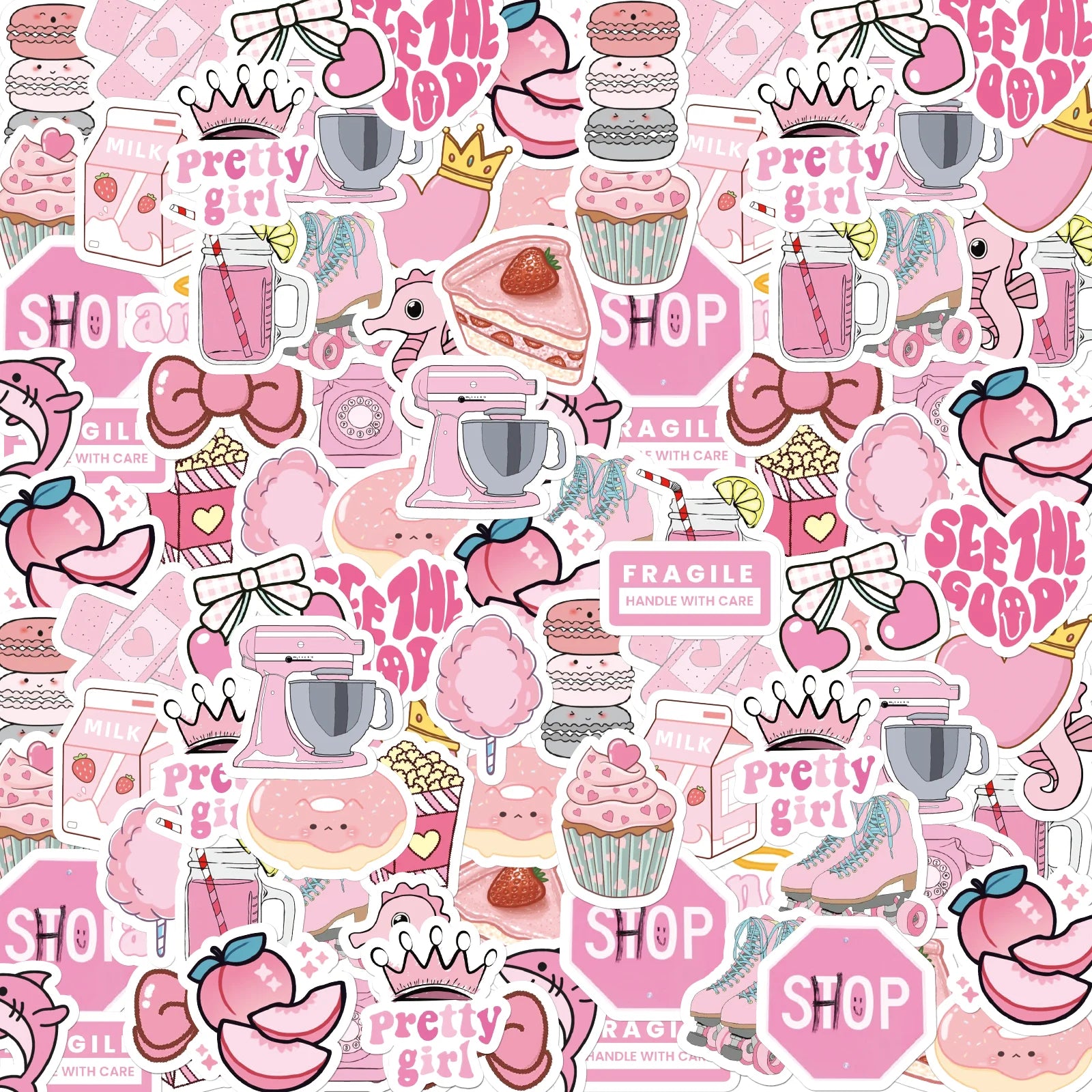 Aesthetic Pink Paper Stickers
