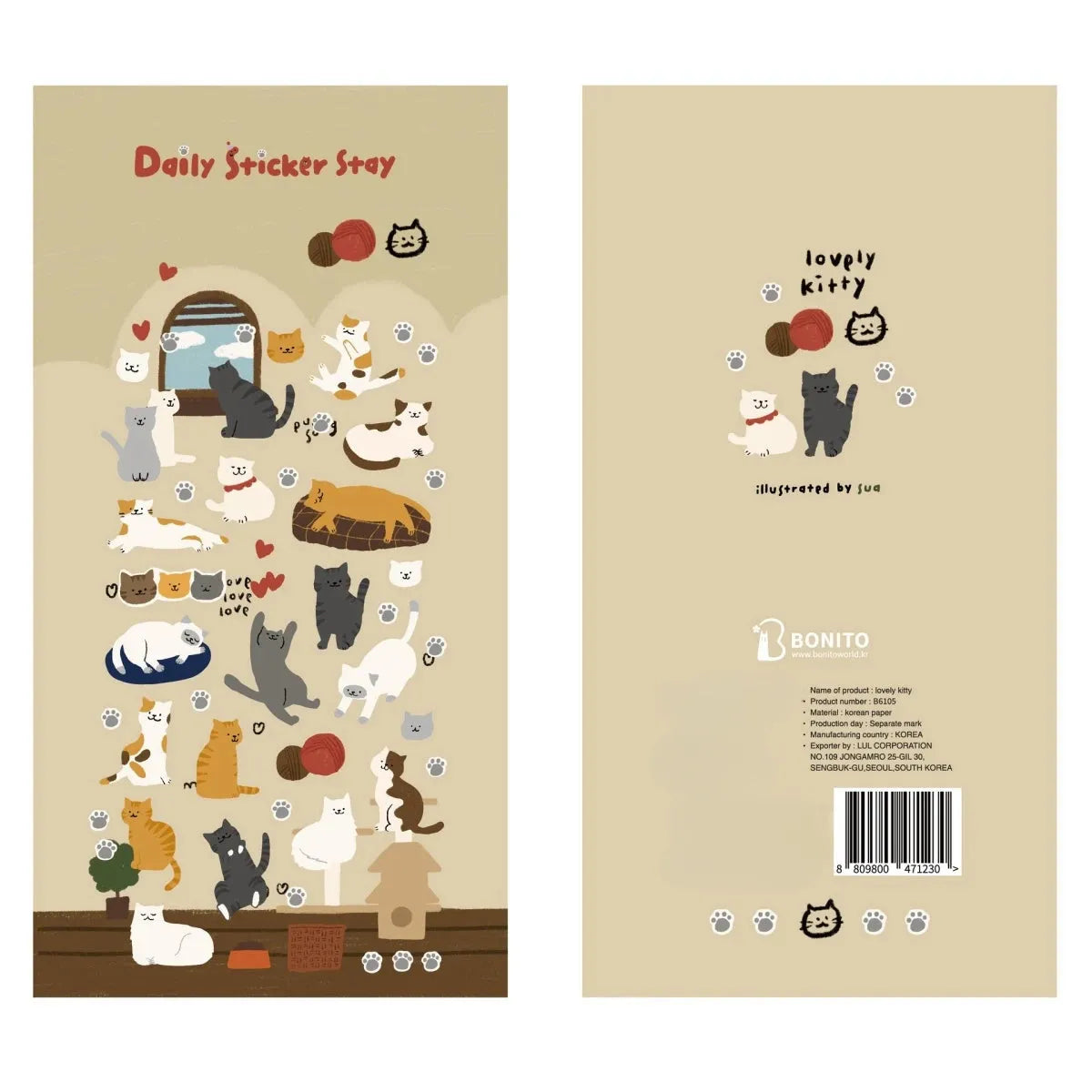 Korean Aesthetic Die-Cut Sticker Sheet