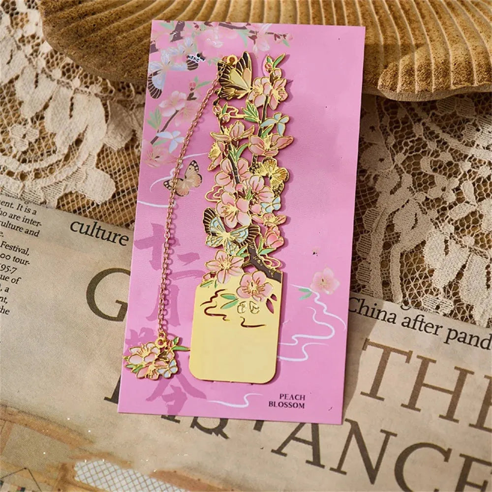 Golden Bloom Metal Bookmark