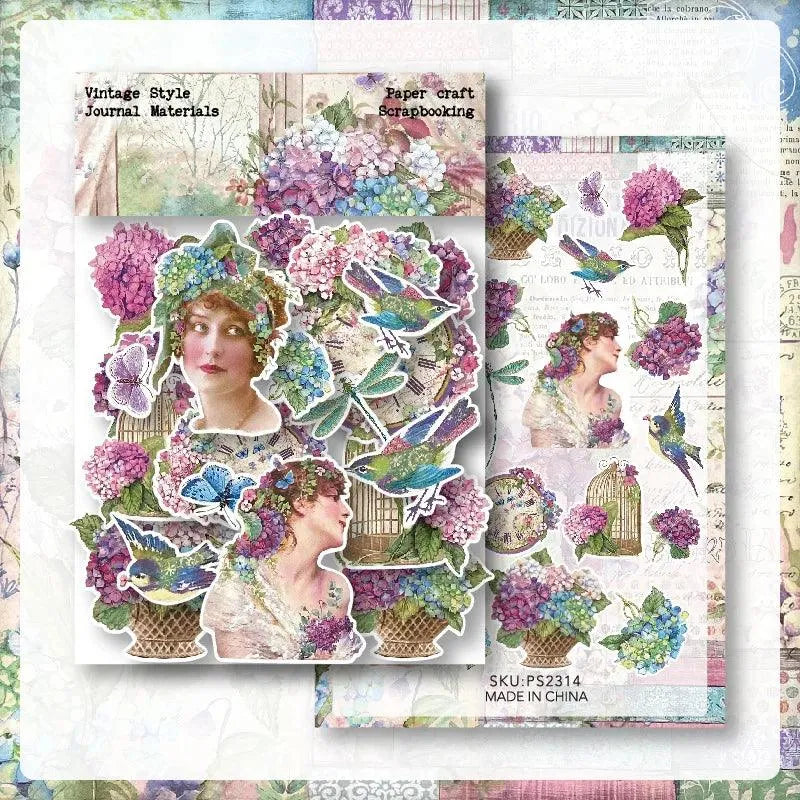Springtime Vintage Die-Cut Sticker Pack