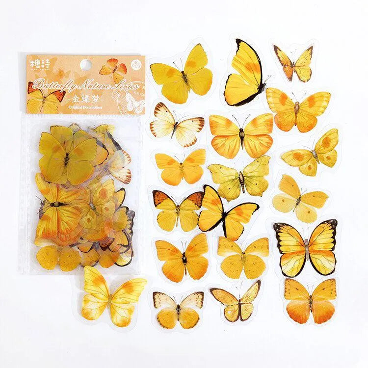 40 Pcs PET Butterfly Stickers for Journaling & Scrapbooking - PaperWrld