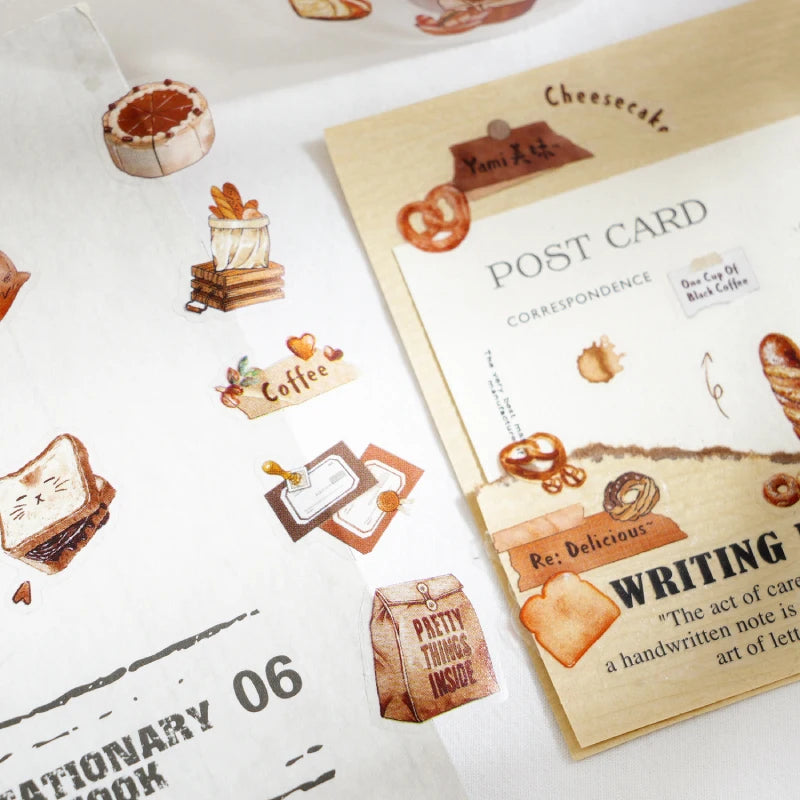 Snack Time PET Washi Tape – Die-Cut Food Sticker Roll