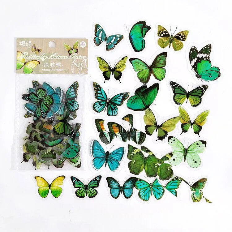 40 Pcs PET Butterfly Stickers for Journaling & Scrapbooking - PaperWrld