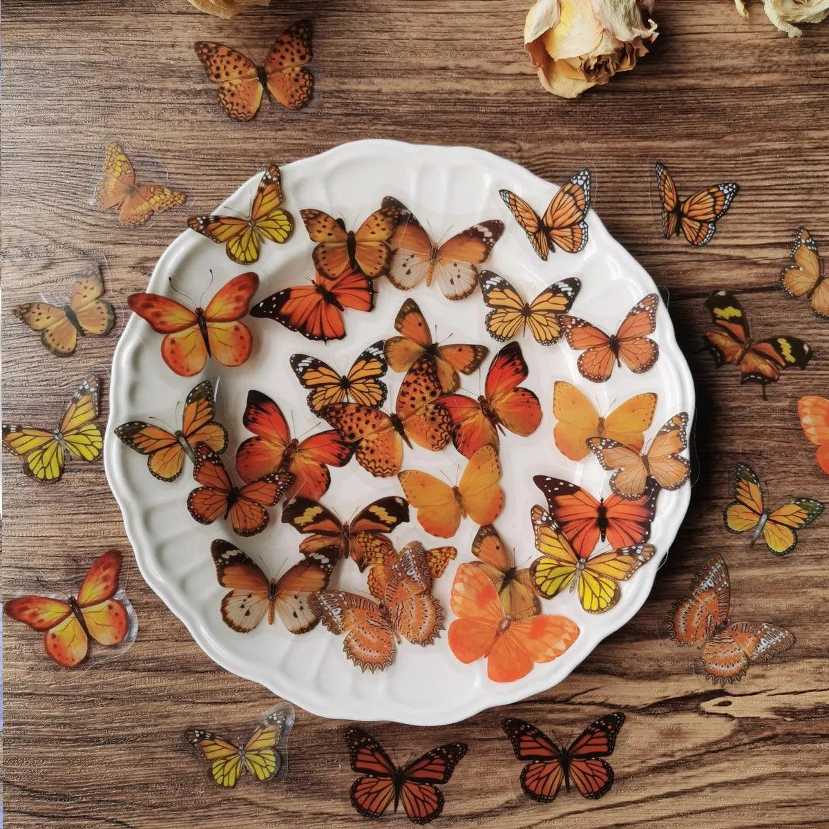 40 Pcs PET Butterfly Stickers for Journaling & Scrapbooking - PaperWrld