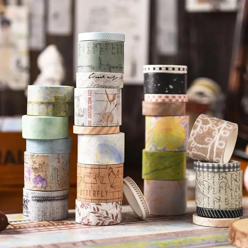 Time Thoughts Washi Tape Set - 20 Rolls Decorative Masking Tape for Journaling & Scrapbooking - PaperWrld
