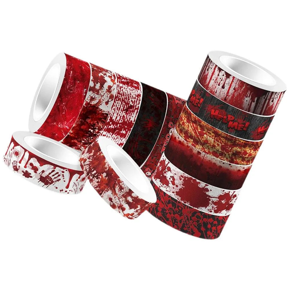 12Pcs Blood Washi Tape Set for Journaling & Scrapbooking - PaperWrld