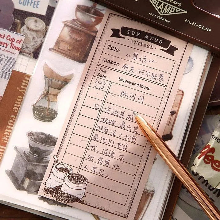 Rose or Coffee-themed Scrapbooking Box Set 123 Pcs for Journaling & Scrapbooking - PaperWrld