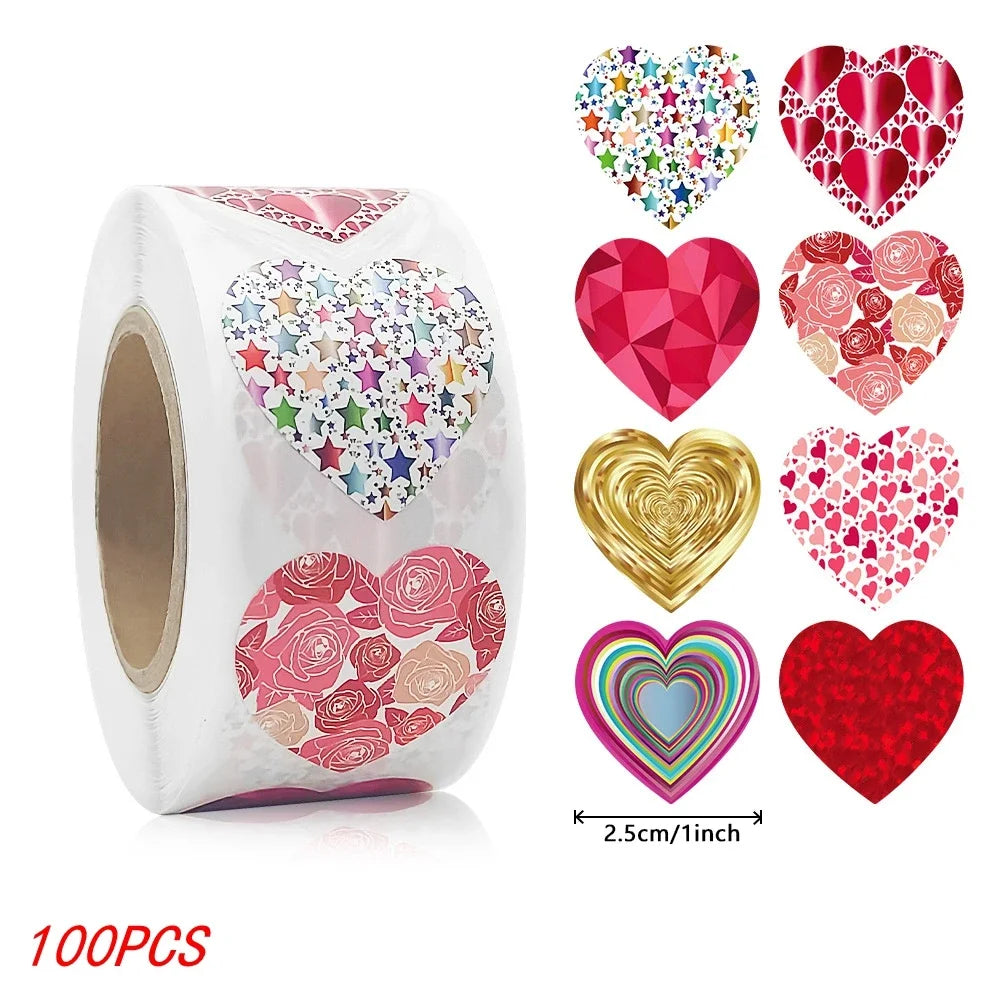 Heart Stickers on a Roll