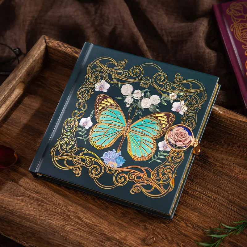 Butterflies & Flowers Vintage Hardcover Journal with Magnetic Clasp