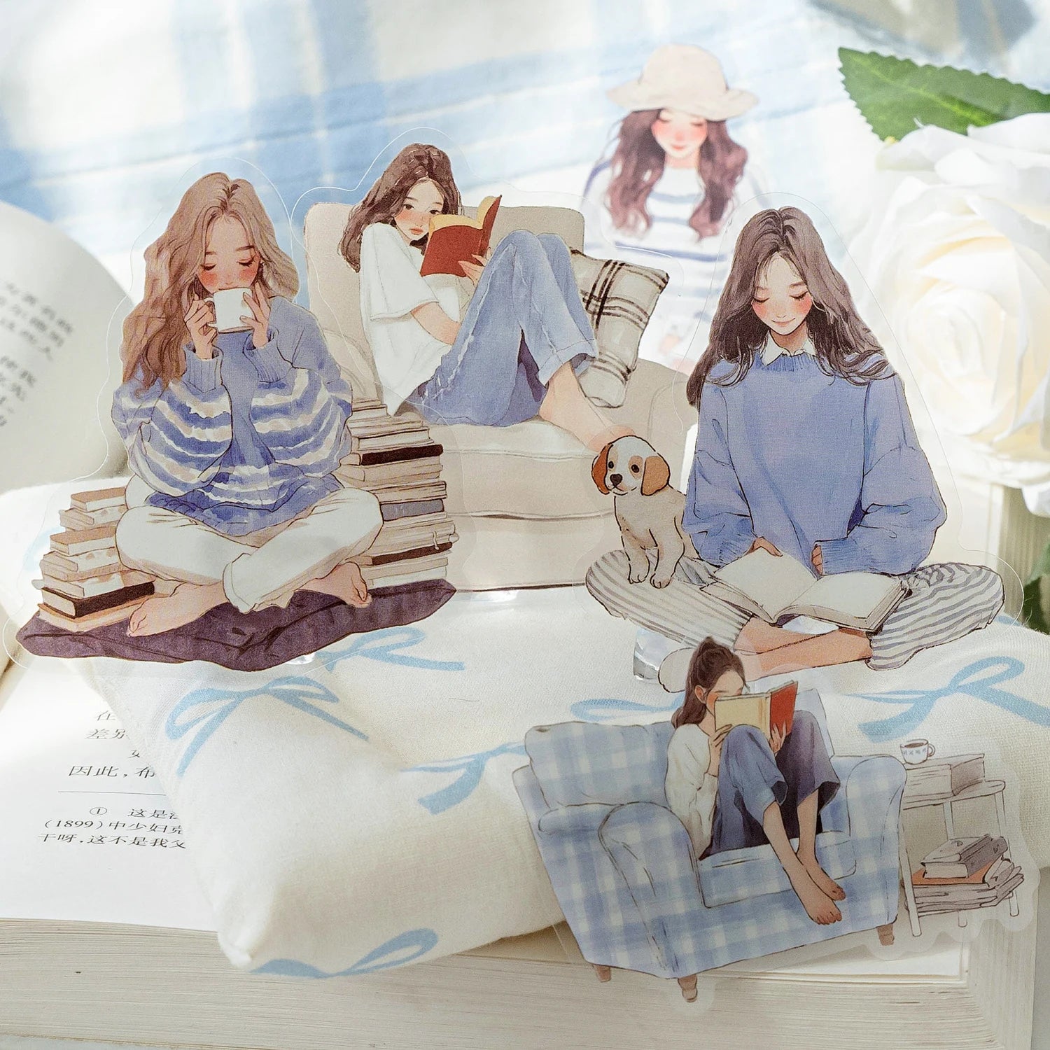 Elegant Reading PET Sticker Pack