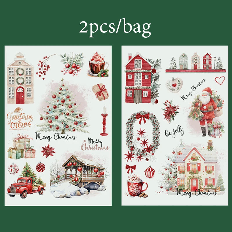 Vintage Christmas Transfer Sticker Set