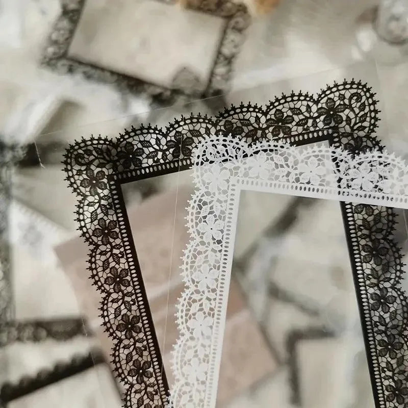 Elegant Lace Frame Stickers – 30pcs Pack