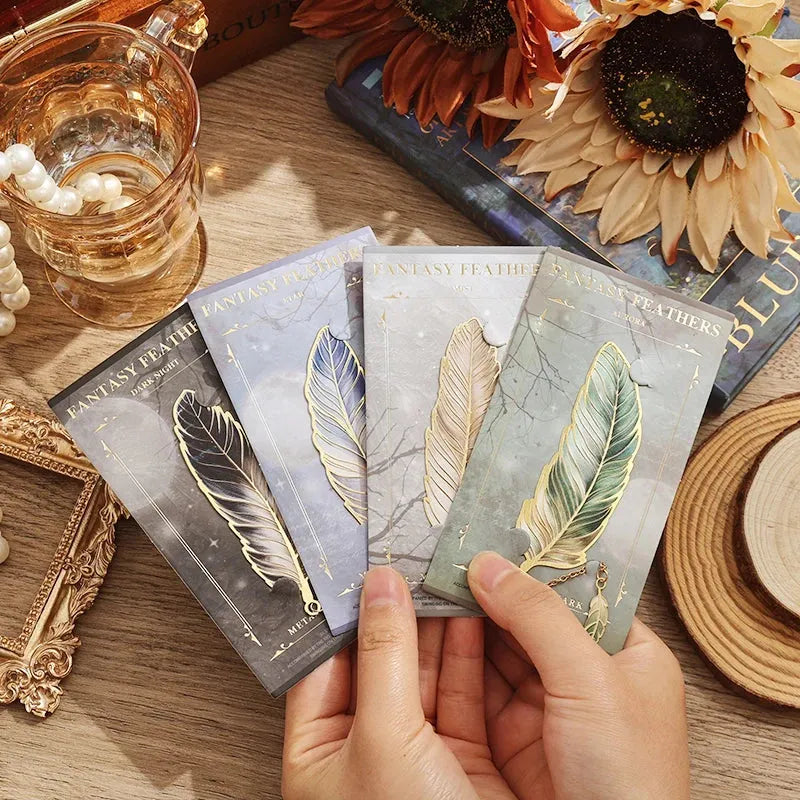 Fantasy Feather Metal Bookmark