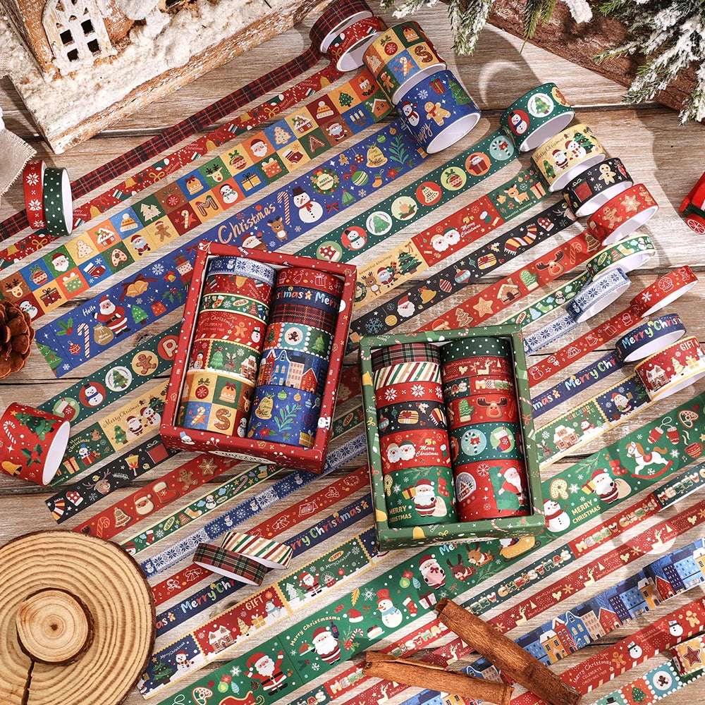 Vintage Christmas Magic – 12-Roll Washi Tape Set