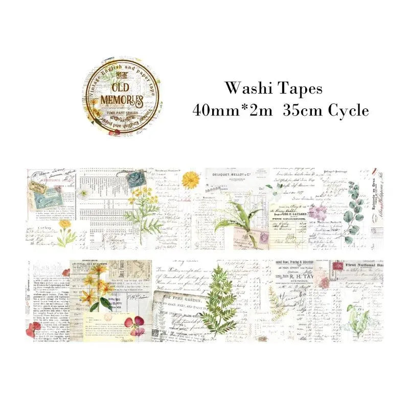 Timeless Narratives Washi Tape - Single Adhesive Rolls for Journaling & Scrapbooking - PaperWrld