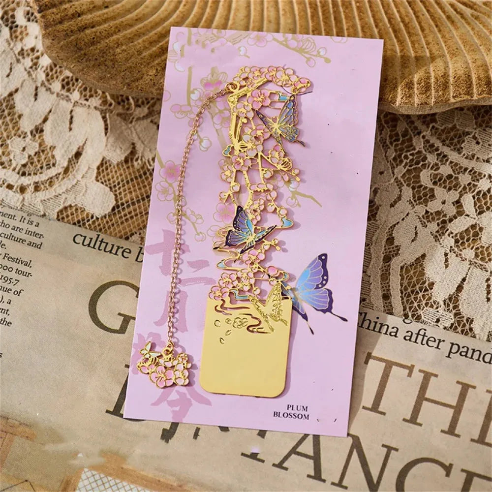 Golden Bloom Metal Bookmark