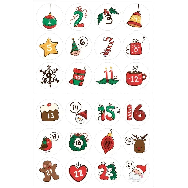 Advent Calendar Number Sticker Set