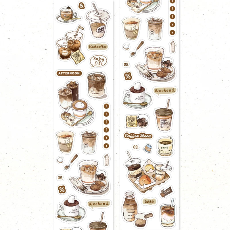 Afternoon Café Die-Cut Roll Stickers