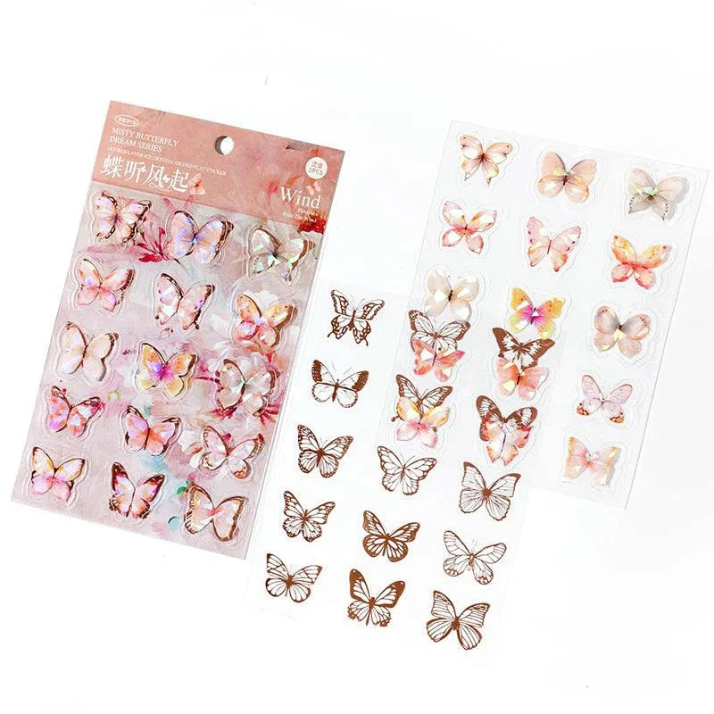 Double-Layer PET Decorative Butterfly Stickers for Journaling & Scrapbooking - PaperWrld