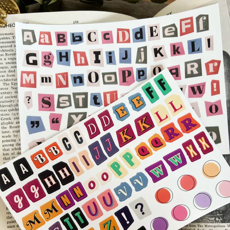 Alphabet & Numbers Collage Sticker Pack