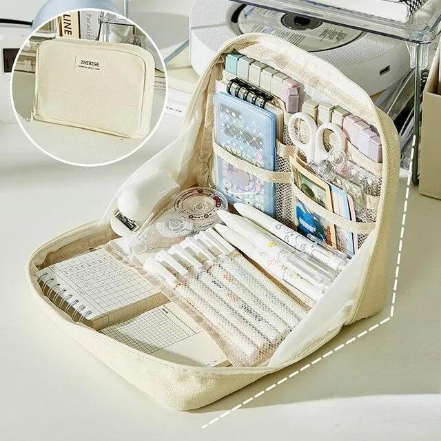 Creative Rigid Organizer Pencil Case with 8 Mesh Pockets for Journaling & Scrapbooking - PaperWrld