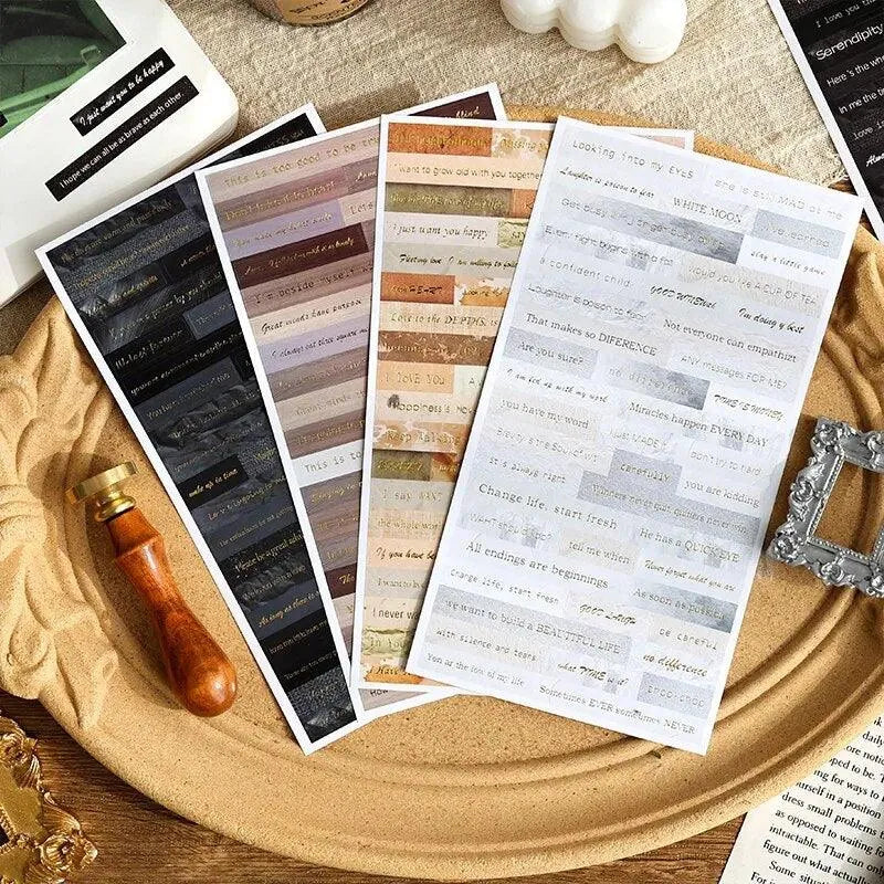 Inspirational Quotes Adhesive Paper Set - 4 Sheets for Journaling & Scrapbooking - PaperWrld