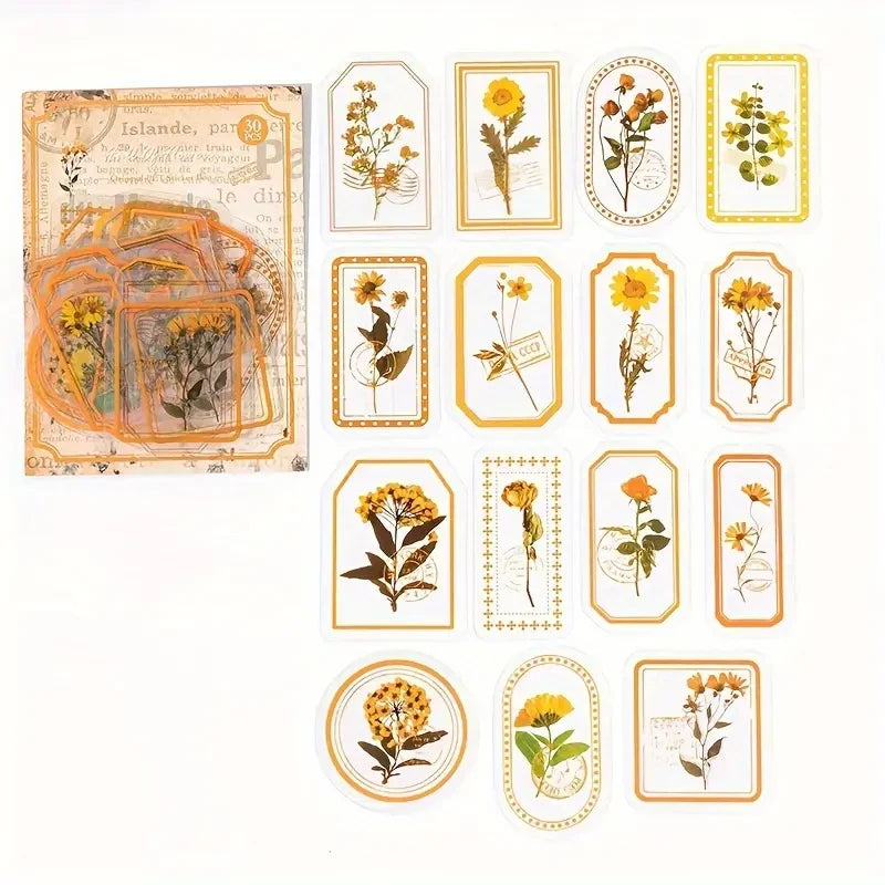 Vintage Botanical Label Sticker Set
