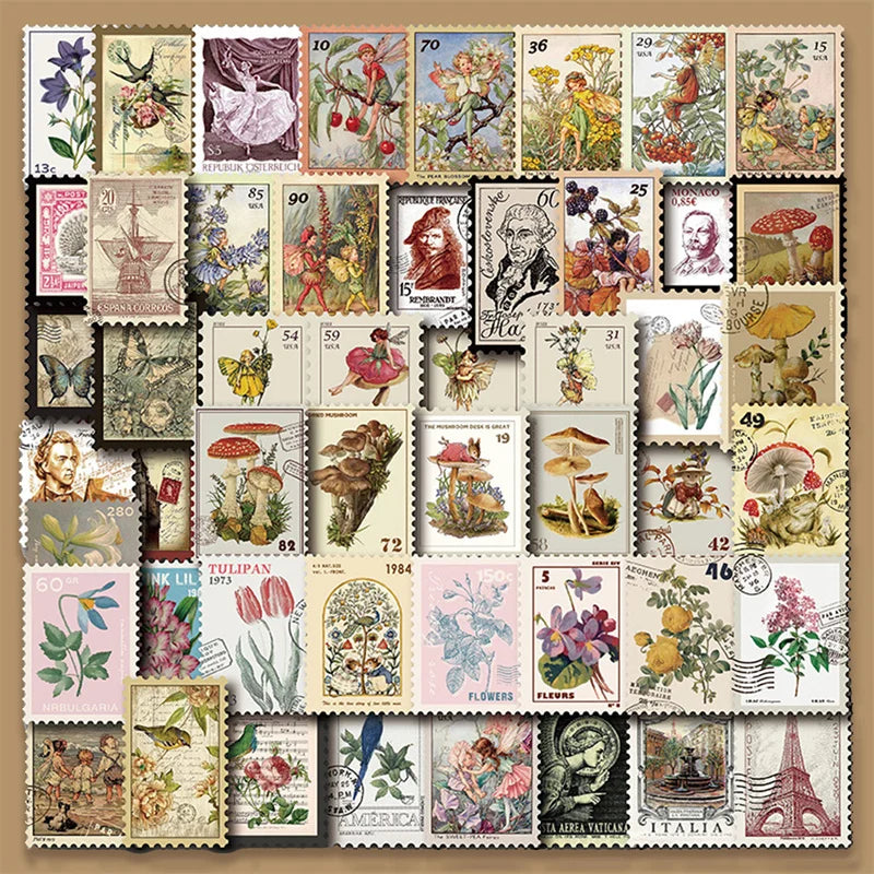 Vintage Stamp Sticker Set
