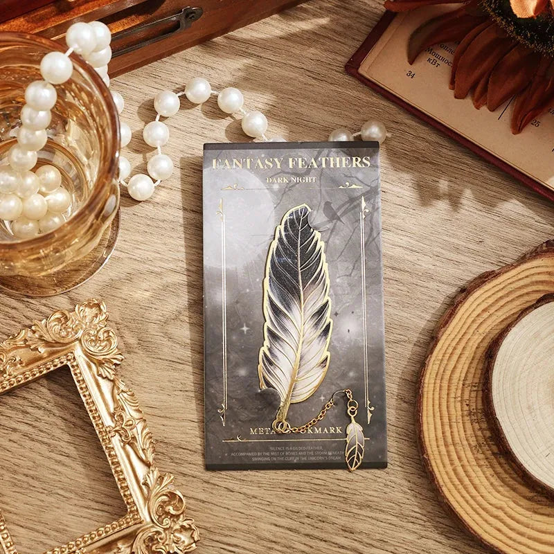 Fantasy Feather Metal Bookmark