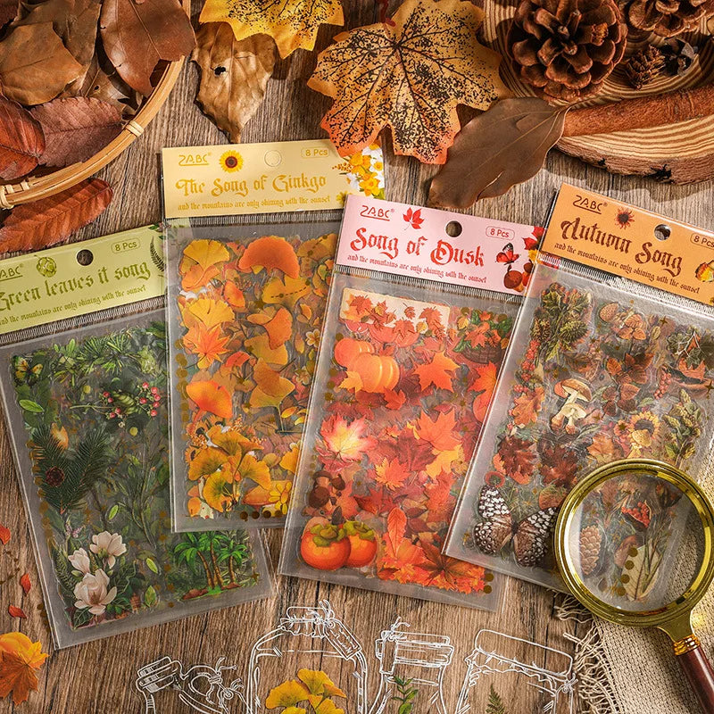 Autumn Song PET Die-Cut Sticker Set