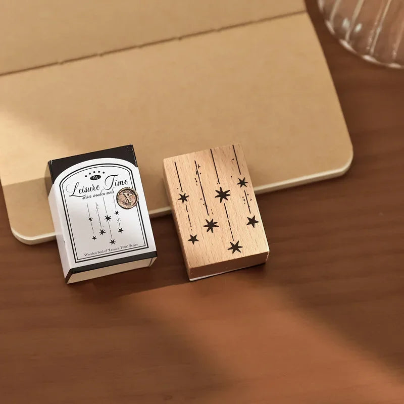 Leisure Time | Aesthetic Wooden Rubber Stamp Collection (8 Styles)