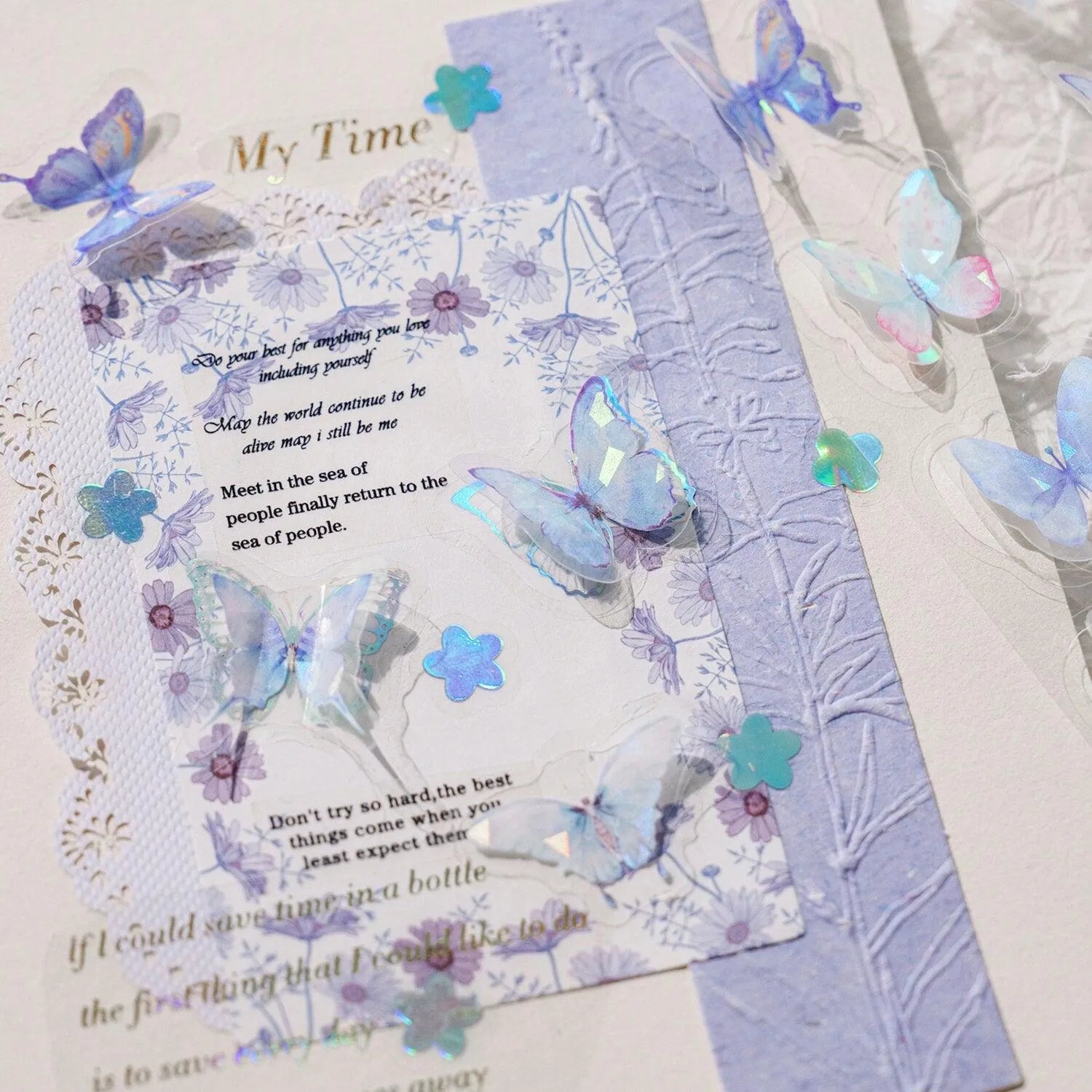 Double-Layer PET Decorative Butterfly Stickers for Journaling & Scrapbooking - PaperWrld