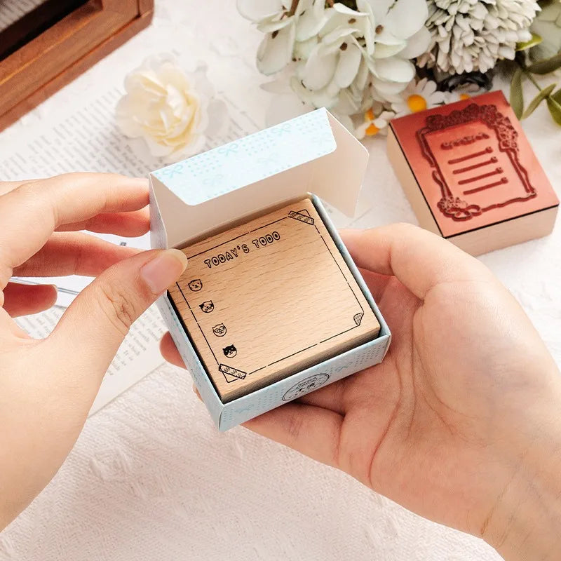 Cute Planner Wooden Rubber Stamp