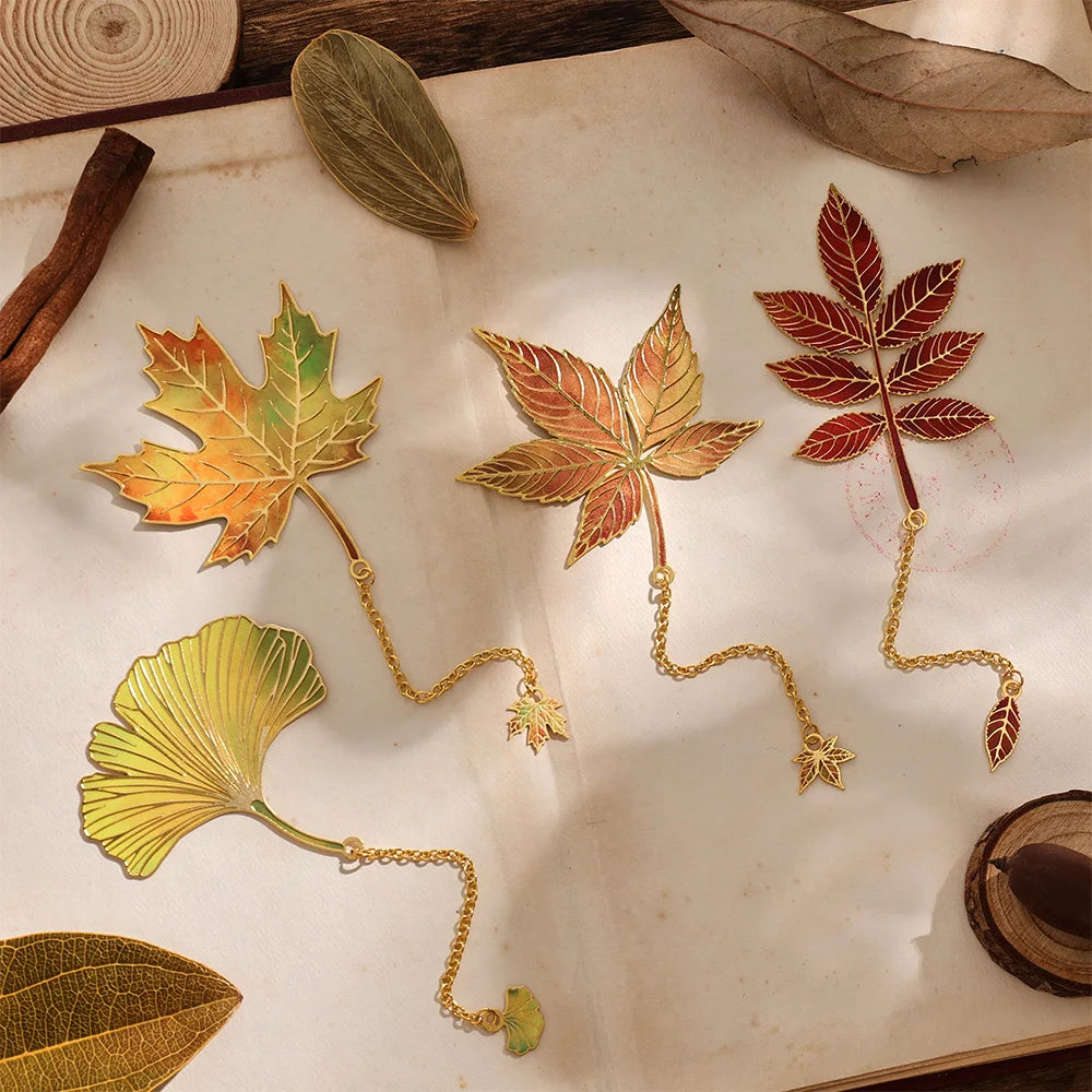 The Autumn Dreams Metal Leaf Bookmark