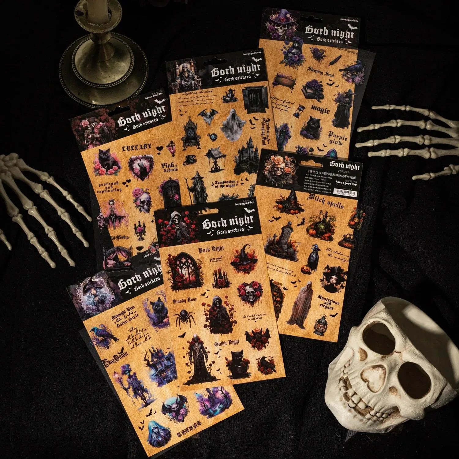 Gothic Night Die Cut Sticker Sheets