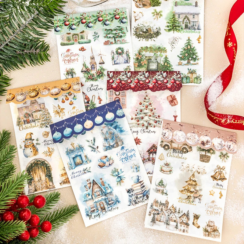 Vintage Christmas Transfer Sticker Set