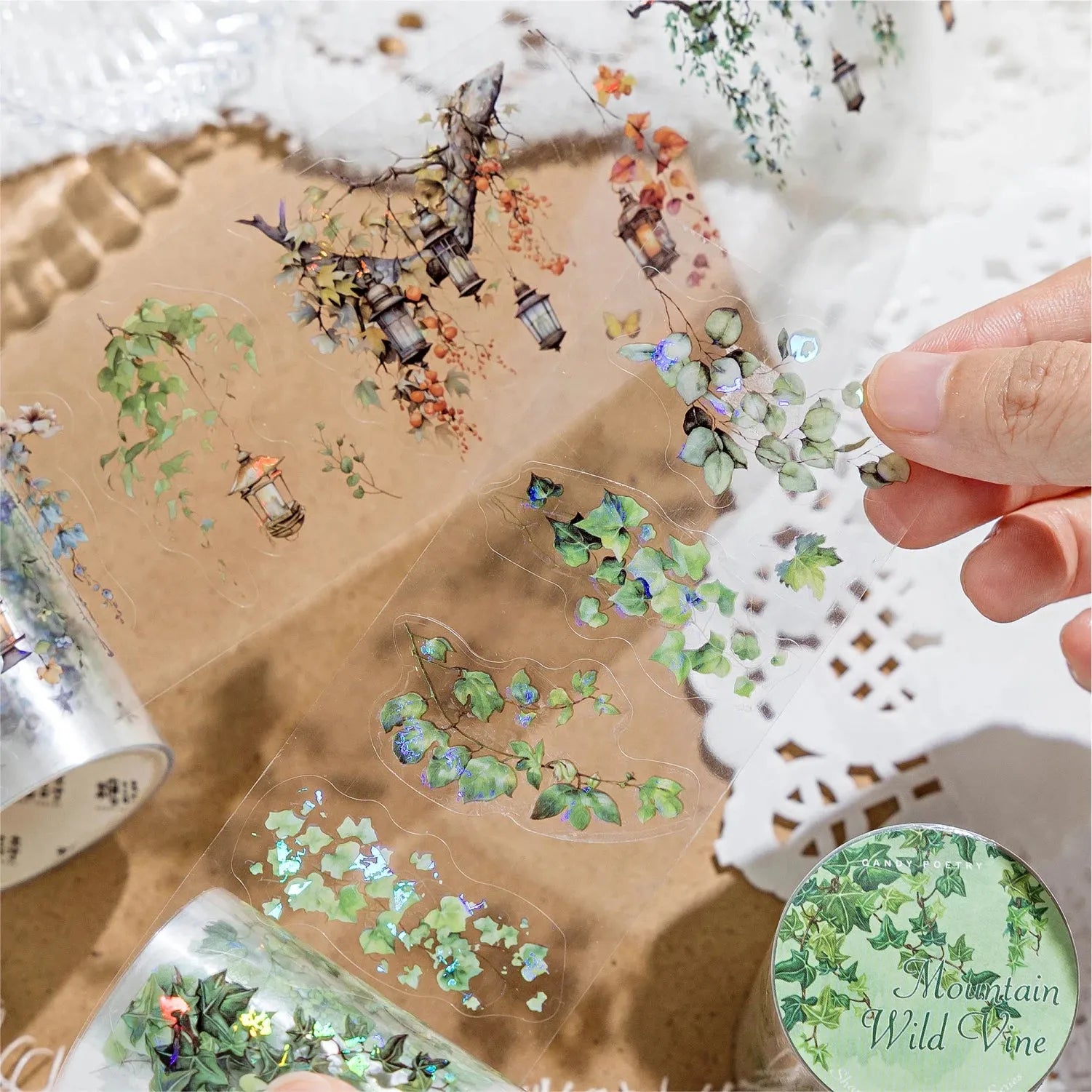 Botanical Whisper PET Sticker Roll