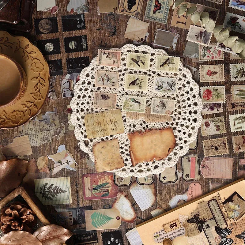 Vintage Aesthetic Die-Cut PET Sticker Book