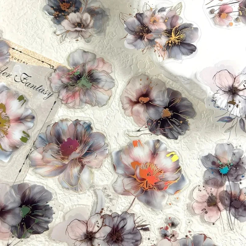Blooming Fantasy PET Flower Sticker Pack