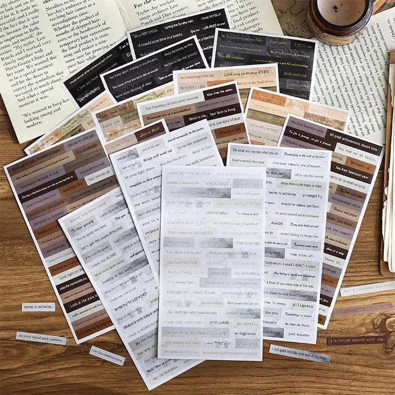 Inspirational Quotes Adhesive Paper Set - 4 Sheets for Journaling & Scrapbooking - PaperWrld