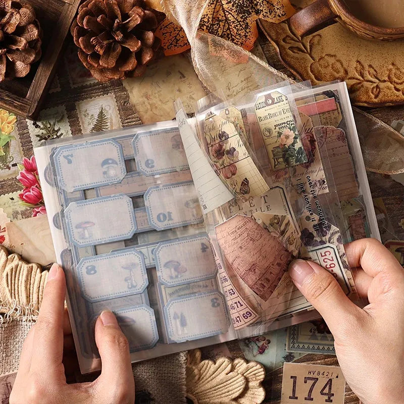 Vintage Aesthetic Die-Cut PET Sticker Book