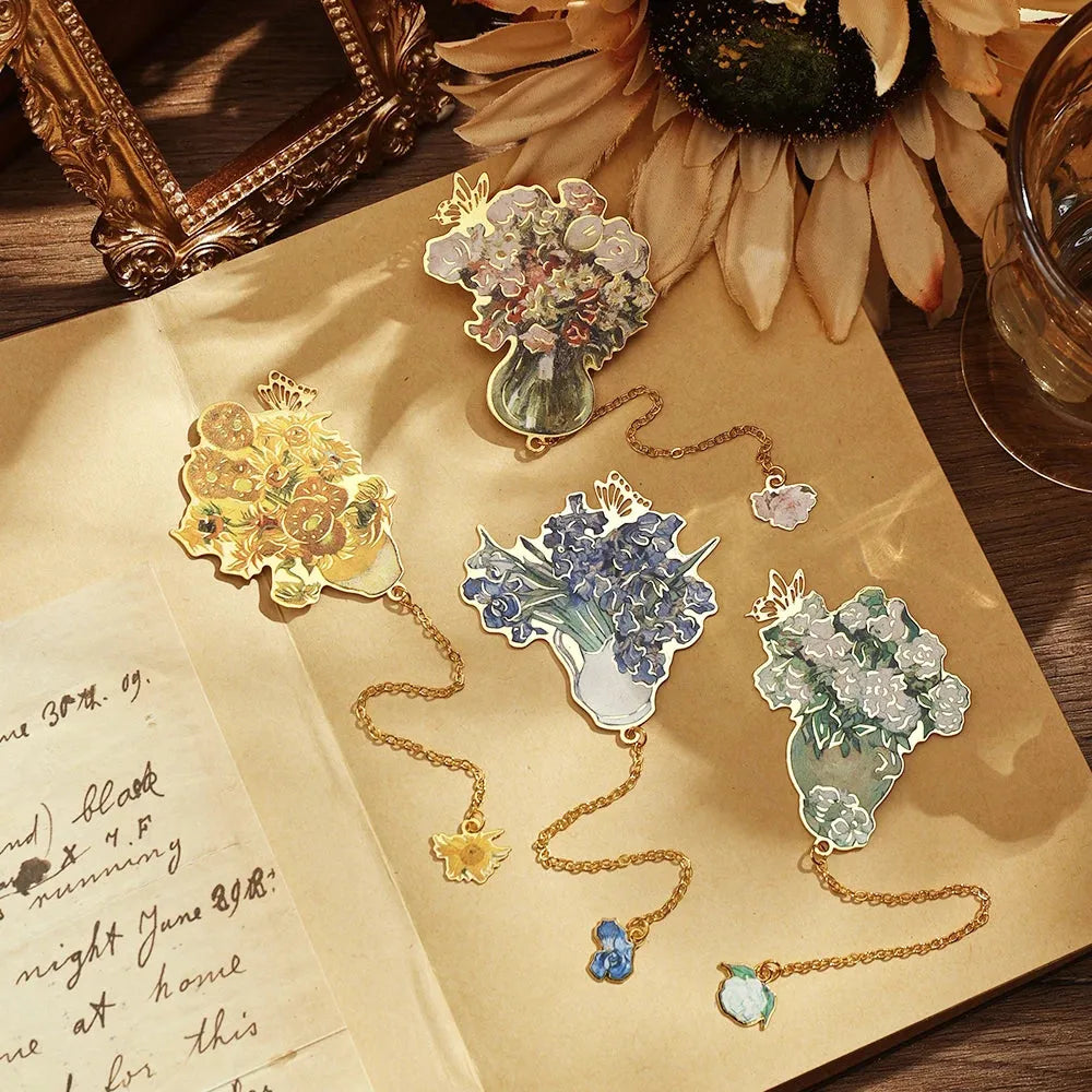 Vintage Floral Metal Bookmark