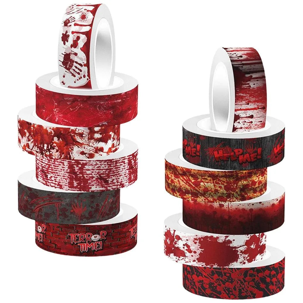 12Pcs Blood Washi Tape Set for Journaling & Scrapbooking - PaperWrld