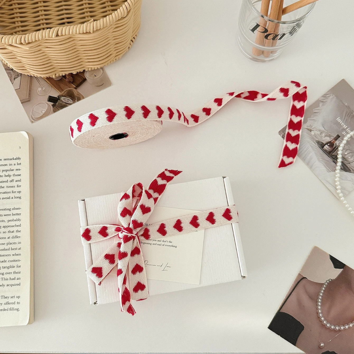 Heart Pattern Polyester Ribbon