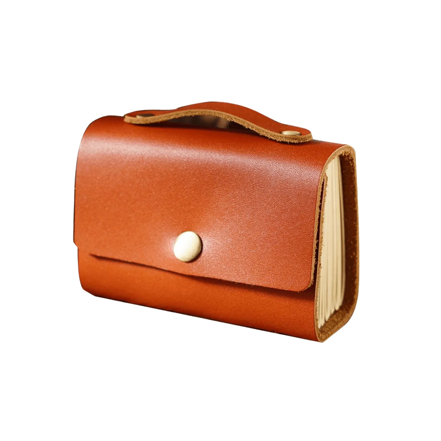 Leather Crafted Miniature Kraft Notebook for Journaling & Scrapbooking - PaperWrld